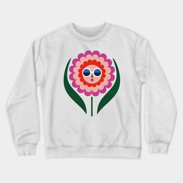 summer vibes sunny sunset beach colorful flower ocean happy time enjoy life positivity Crewneck Sweatshirt by sugarcloudlb-studio